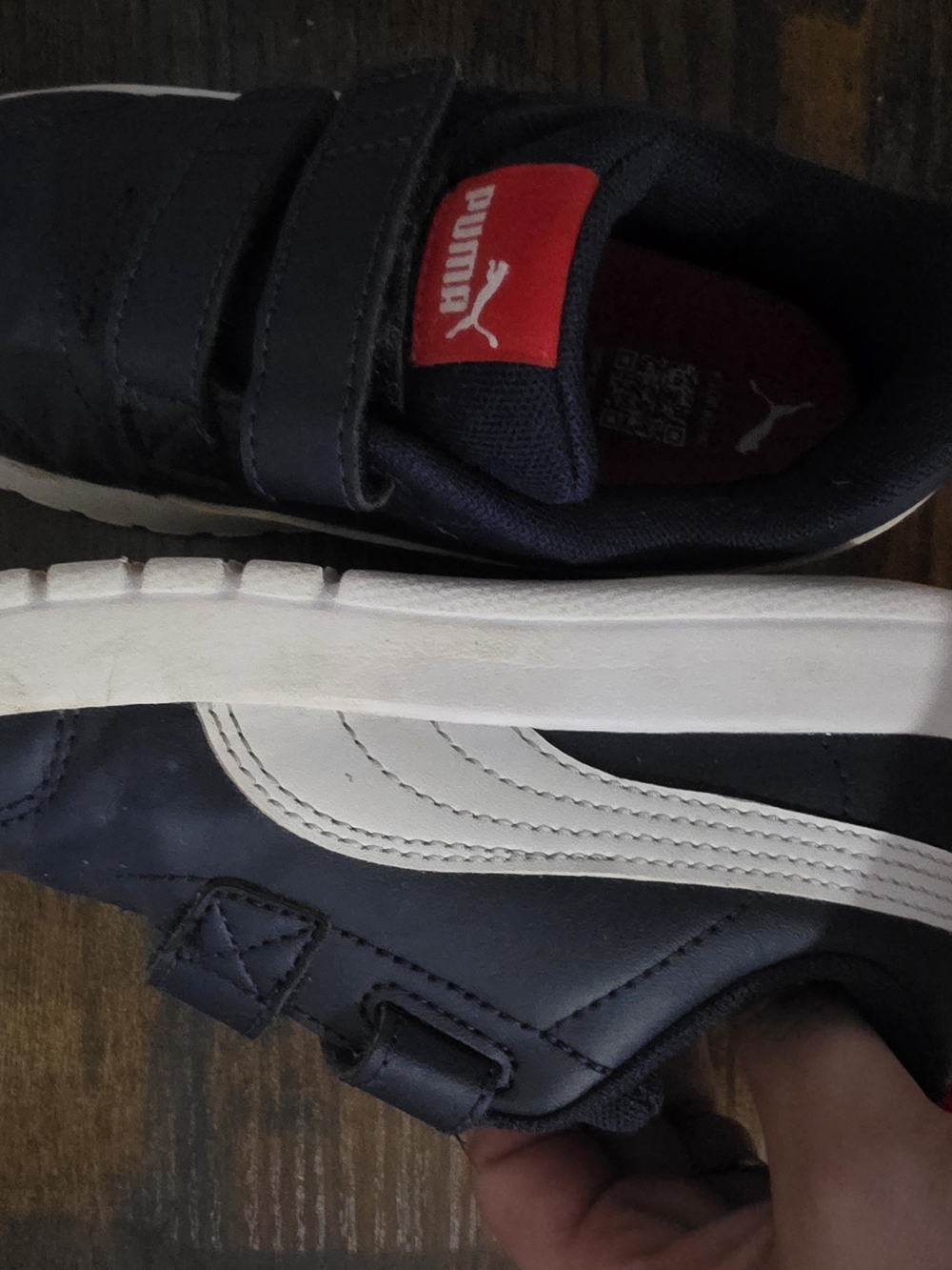 Puma Kids Navy & White Velcro Sneakers